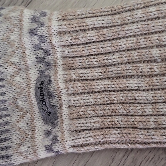 🛍Columbia Womens Large Wool White Tan Argyle Turtleneck Sweater Warm Casual‎ - Picture 6 of 8